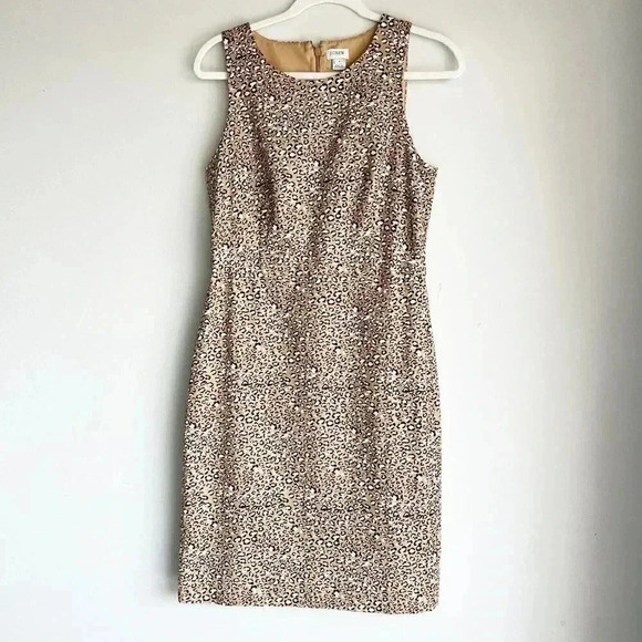 J. Crew Factory Size 6 Animal Print Sleeveless Sheath Dress - Picture 3 of 7